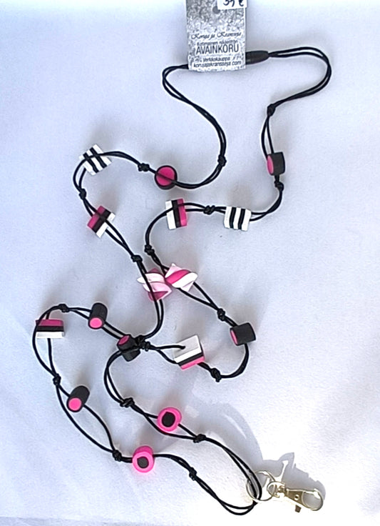 Yliolan avainnauha pinkki laku