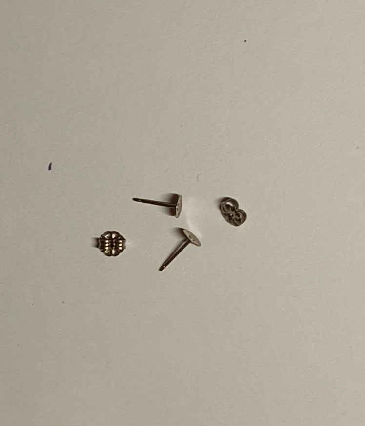 Titanium stud earring parts