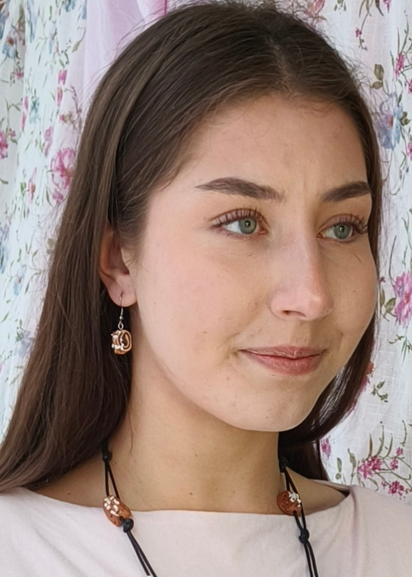 Cinnamon Bun Earrings, Dangling