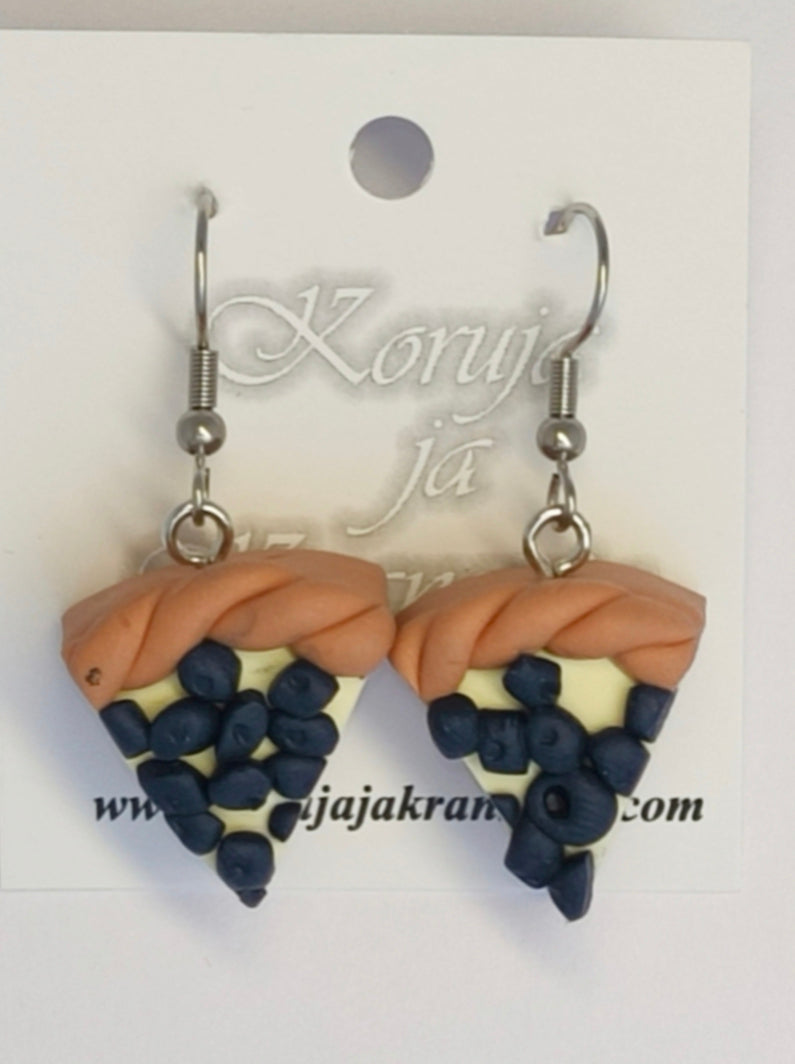 Blueberry Pie Earrings, Dangling