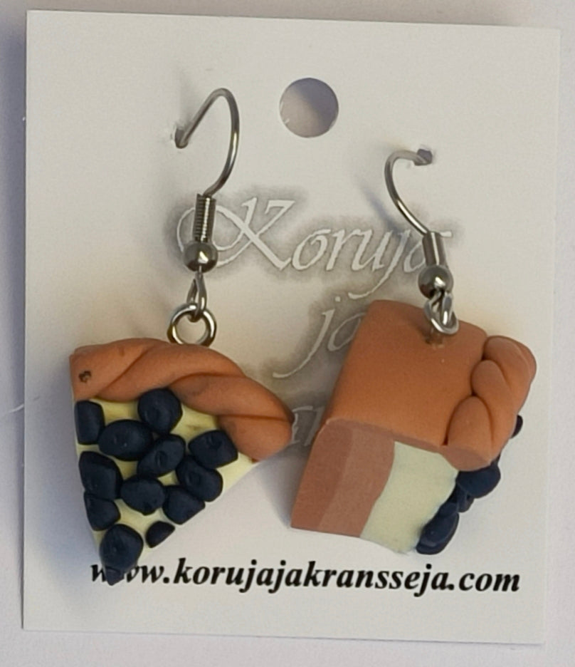 Blueberry Pie Earrings, Dangling