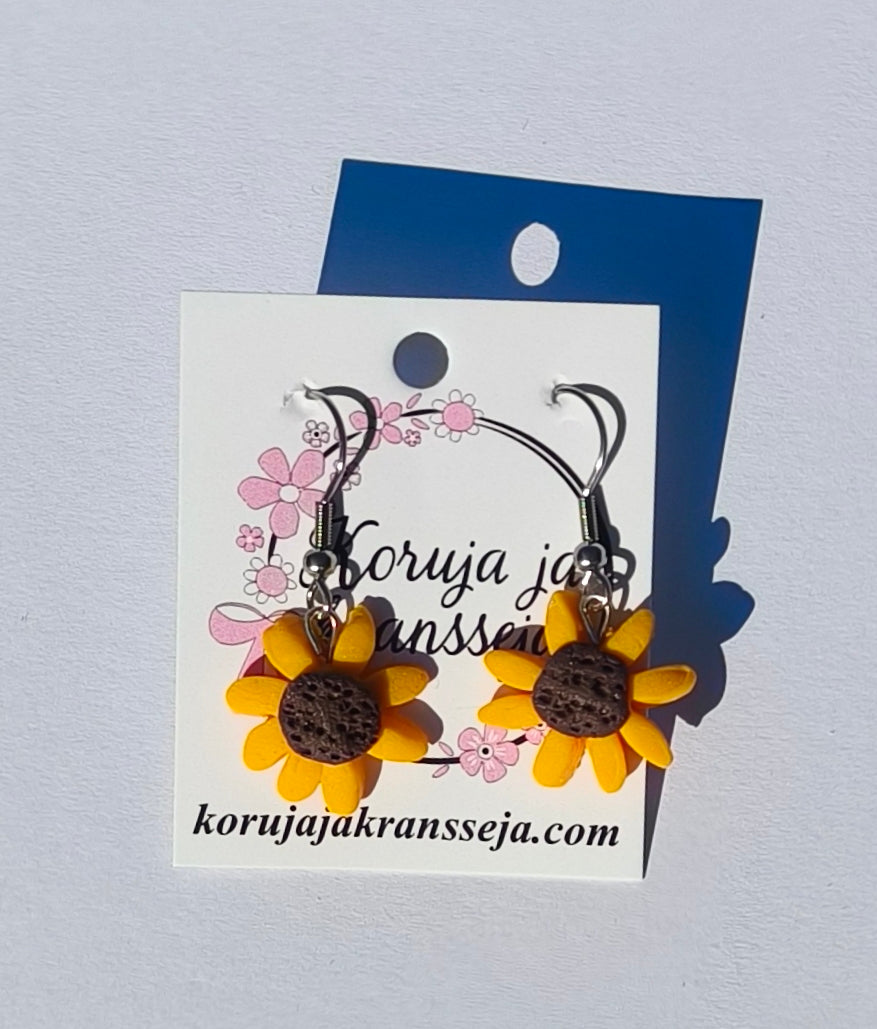 Sunflower Earrings, Dangling