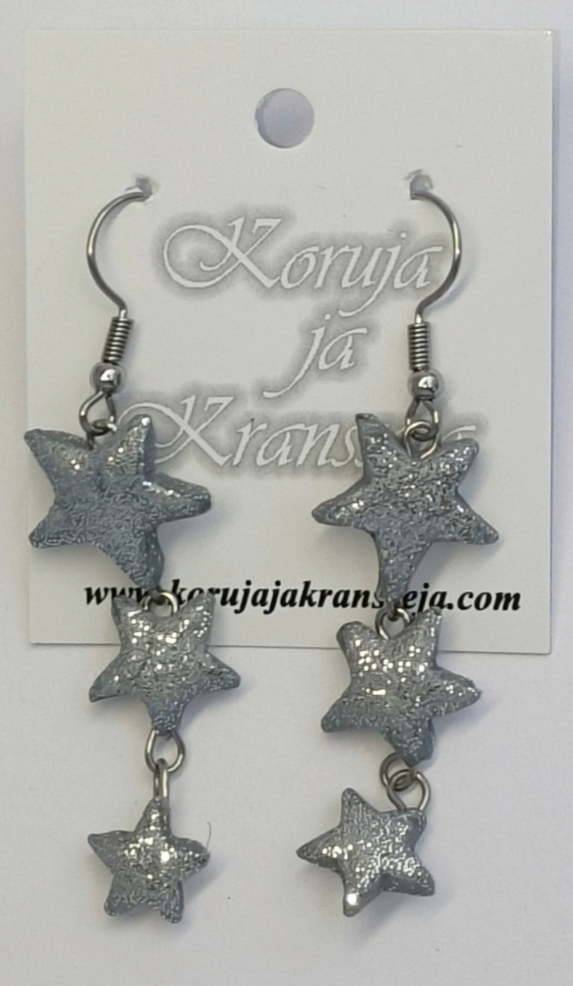 Long Star Earrings, Dangling