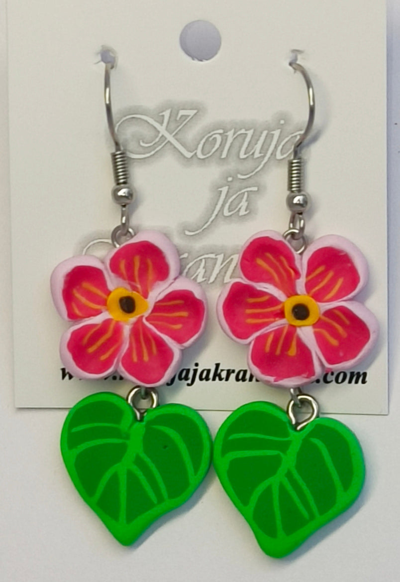 Gardener's Flower Heart, Earrings, Dangling