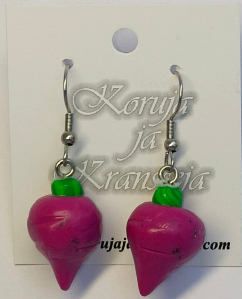 Beetroot Earrings, Dangling